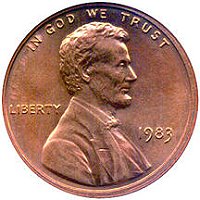 1983 copper rare penny